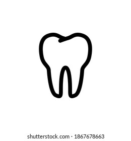 Símbolo de icono dental vector sobre fondo blanco