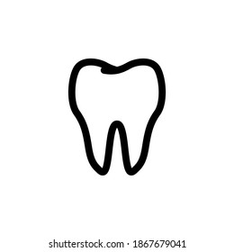 Tooth icon symbol vector on white background