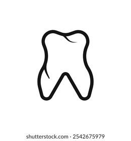 Ícone de dente Arte em linha fina isolada
