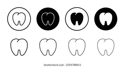 Tooth icon Thin line illustration set