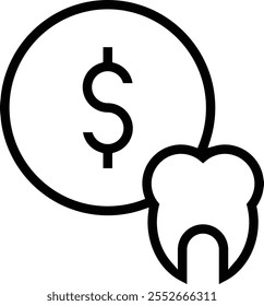 tooth icon. Thin linear style design isolated on white background
