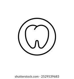 Tooth icon Thin vector set