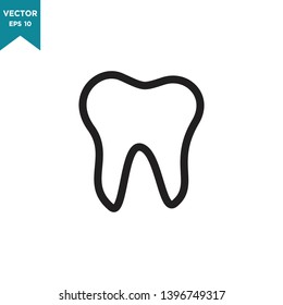 tooth icon in trendy flat design 