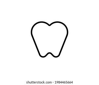 Icono dental de estilo moderno y plano aislado en fondo blanco. Símbolo de registro para el diseño de su sitio web, logotipo, aplicación, interfaz de usuario. Ilustración del vector, EPS10