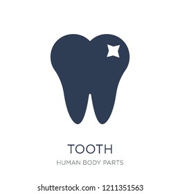 Tooth icon. Trendy flat vector Tooth icon on white background from Human Body Parts collection, vector illustration can be use for web and mobile, eps10