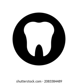 Tooth icon vector in circle