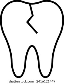 Tooth icon vector, Dentist, bold line icons, editable stroke, teeth whitening, Dental care equipment ,Dental Implant, a sign of medical elements. Orthodontic Protection Linear Pictogram. used for web.