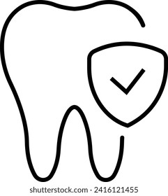 Tooth icon vector, Dentist, bold line icons, editable stroke, teeth whitening, Dental care equipment ,Dental Implant, a sign of medical elements. Orthodontic Protection Linear Pictogram. used for web.