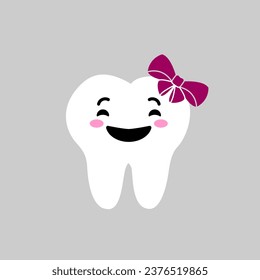 Tooth icon vector. Tooth Fairy illustration sign. Funny tooth symbol or logo.
