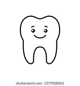 Tooth icon vector. Tooth Fairy illustration sign. Funny tooth symbol or logo.