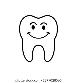 Tooth icon vector. Tooth Fairy illustration sign. Funny tooth symbol or logo.