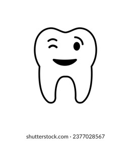 Vector de icono dental. Signo de ilustración de Fairy dental. Símbolo o logotipo divertido de dientes.