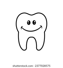 Tooth icon vector. Tooth Fairy illustration sign. Funny tooth symbol or logo.