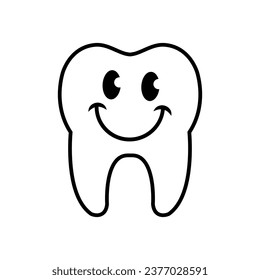 Tooth icon vector. Tooth Fairy illustration sign. Funny tooth symbol or logo.