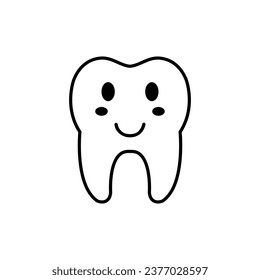 Tooth icon vector. Tooth Fairy illustration sign. Funny tooth symbol or logo.