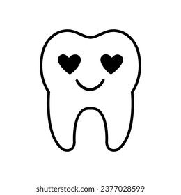 Tooth icon vector. Tooth Fairy illustration sign. Funny tooth symbol or logo.