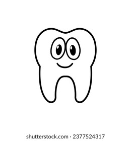 Tooth icon vector. Tooth Fairy illustration sign. Funny tooth symbol or logo.