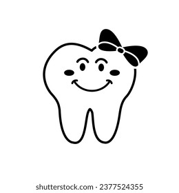 Tooth icon vector. Tooth Fairy illustration sign. Funny tooth symbol or logo.