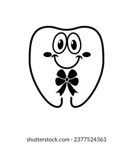 Tooth icon vector. Tooth Fairy illustration sign. Funny tooth symbol or logo.