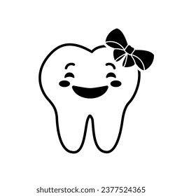 Tooth icon vector. Tooth Fairy illustration sign. Funny tooth symbol or logo.