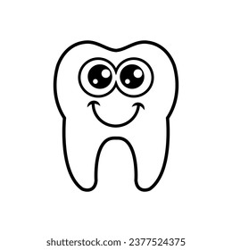 Tooth icon vector. Tooth Fairy illustration sign. Funny tooth symbol or logo.