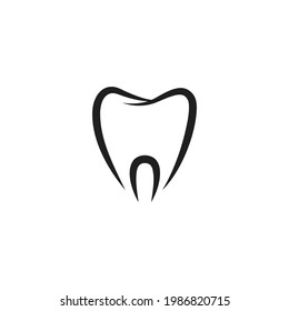 Tooth icon vector illustration, dental care logo.