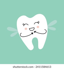 tooth icon vector illustration. Dentist line icon. Tooth shape symbol vector icon. healthy tooth vector icon. Tooth fairy. Concept of medical cabinet, children dentistry.