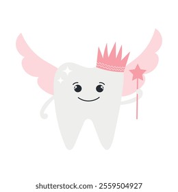 tooth icon vector illustration. Dentist line icon. Tooth shape symbol vector icon. healthy tooth vector icon. Tooth fairy. Concept of medical cabinet, children dentistry.