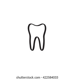 Tooth Icon vector illustration. Tooth icon. Flat design style. Tooth silhouette. Simple icon. Web site page and mobile app design element. Vector illustration. Most simple tooth icon.