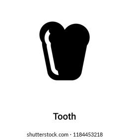 Tooth icon vector isolated on white background, logo concept of Tooth sign on transparent background, filled black symbol