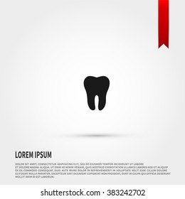 Tooth icon vector. Tooth icon JPEG. Vector illustration design element. Flat style design icon.