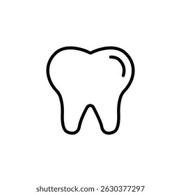 tooth icon vector. in line style design on white background. vector illustration
