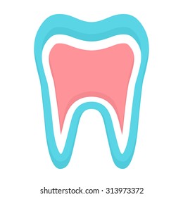 Tooth icon vector logo template.  