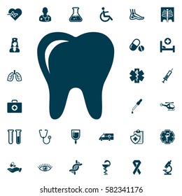 Tooth icon vector, medical set on white background. Health Care Vector illustration