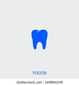 tooth icon. tooth vector on gray background