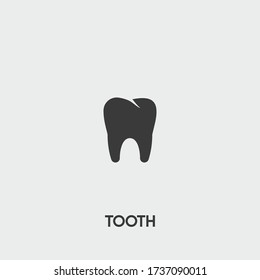 tooth icon. tooth vector on gray background