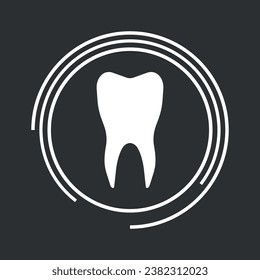 The tooth icon. Vector on a gray background