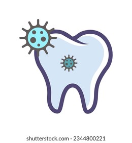 Tooth icon vector on trendy style for design and print