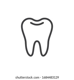Tooth icon vector on white background