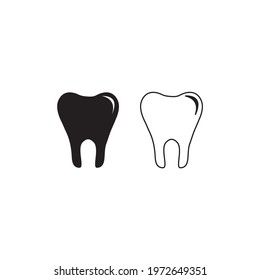 Tooth icon vector on white background