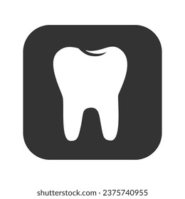 Tooth icon vector on white background. teeth.  dentist icon flat vector sign or symbol. For mobile user interface