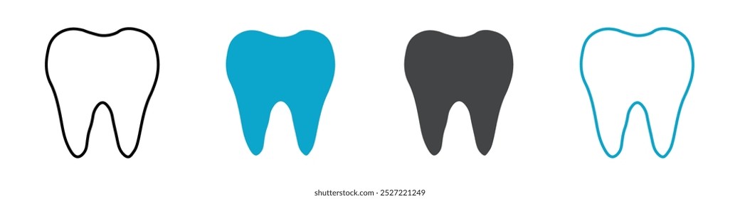 ícone do dente Sinal de contorno vetorial