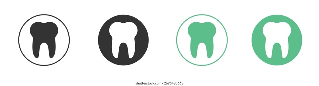 Pictograma de vetor de ícone de dente para elementos de interface de UIx