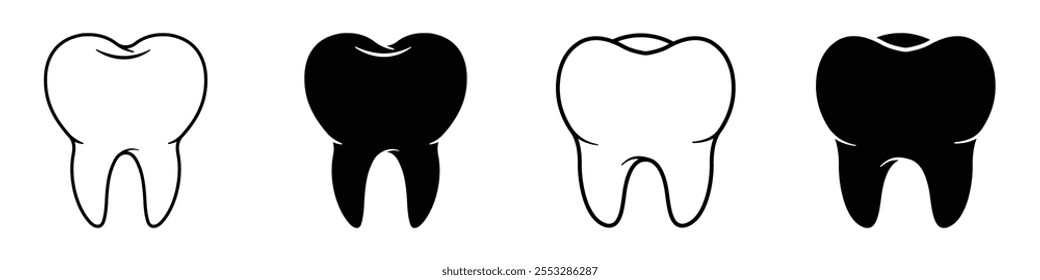 Tooth icon vector set. EPS10