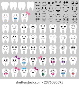 Tooth icon vector set. Tooth Fairy illustration sign collection. Funny tooth symbol or logo.