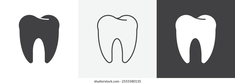 Tooth icon vector set for ui designs