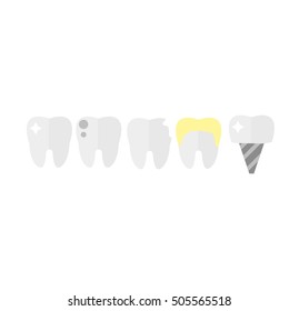 Tooth icon vector silhouette