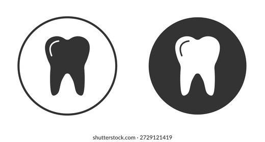 Silueta de Vector de icono de diente en negro. Vector de icono plano simple.