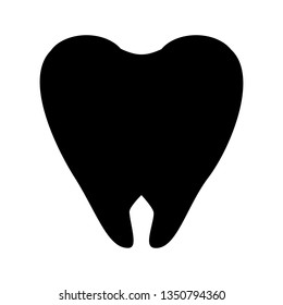 tooth icon. vector silhouette illustration on a white background.