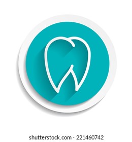 Tooth Icon  vector white dental illustration blue